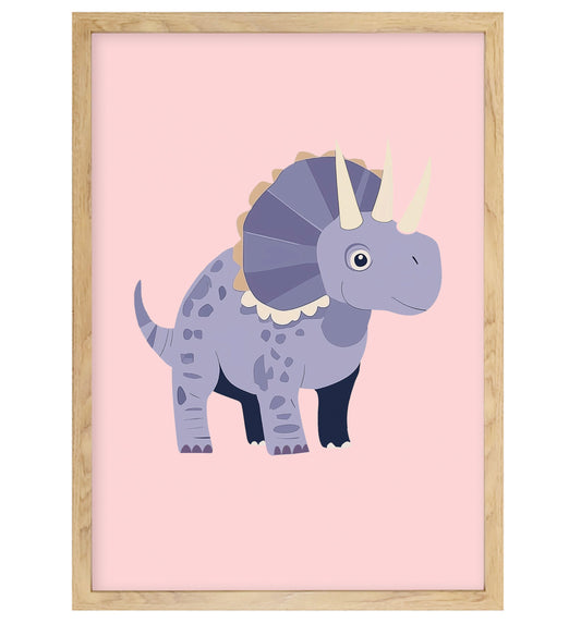Cute Purple Triceratops Art Print