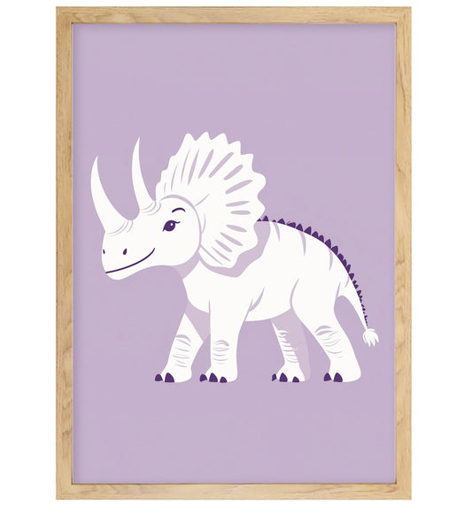 Lilac Triceratops Art Print