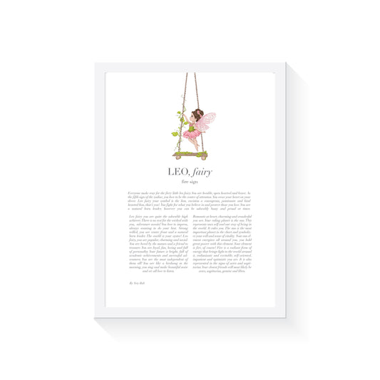 LEO Fairy Zodiac Art Print | Pink