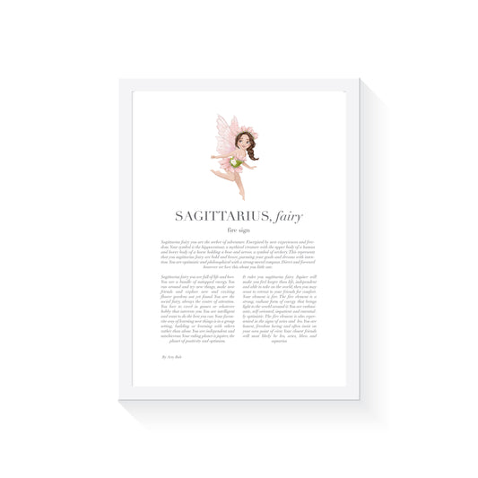 SAGITTARIUS Fairy Zodiac Art Print | Pink