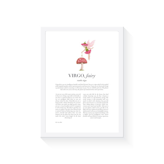 VIRGO Fairy Zodiac Art Print | Pink