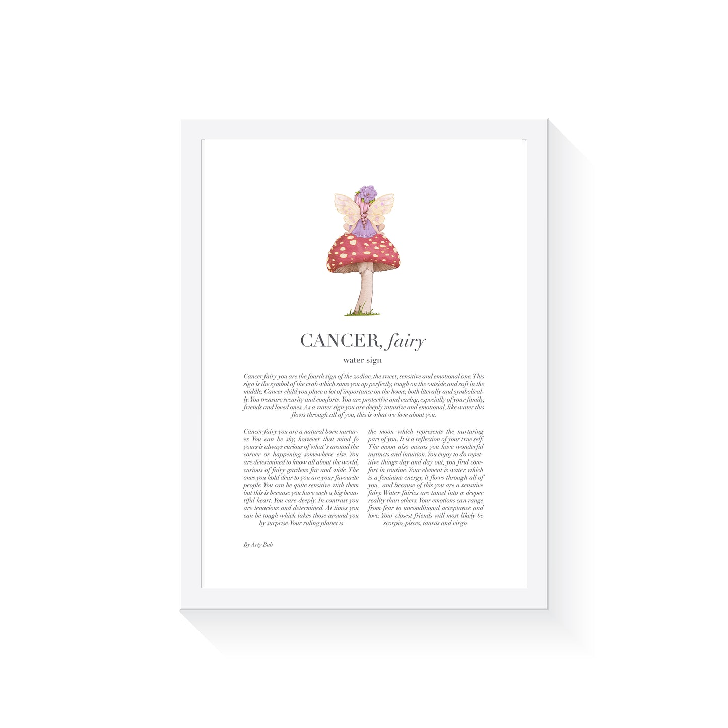 CANCER Fairy Zodiac Art Print | Purple