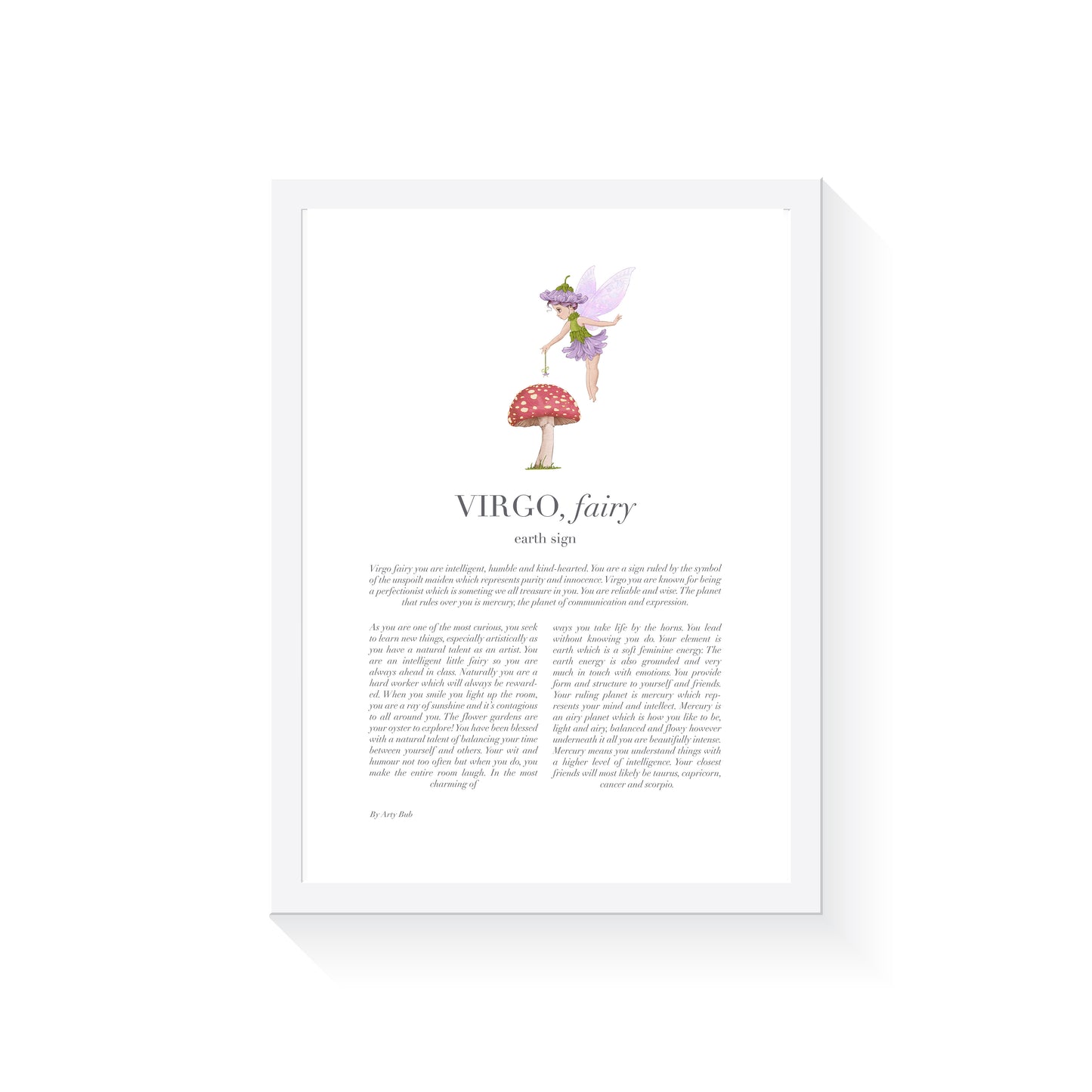 VIRGO Fairy Zodiac Art Print | Purple
