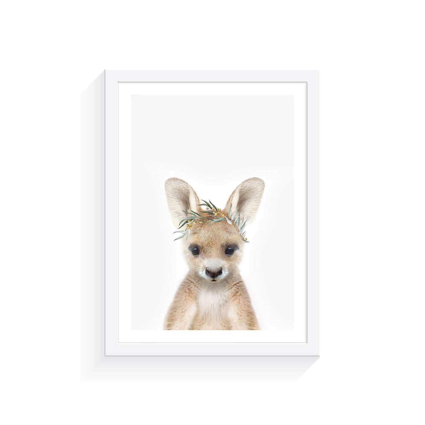 Baby Kangaroo Eucalyptus Crown Art Print