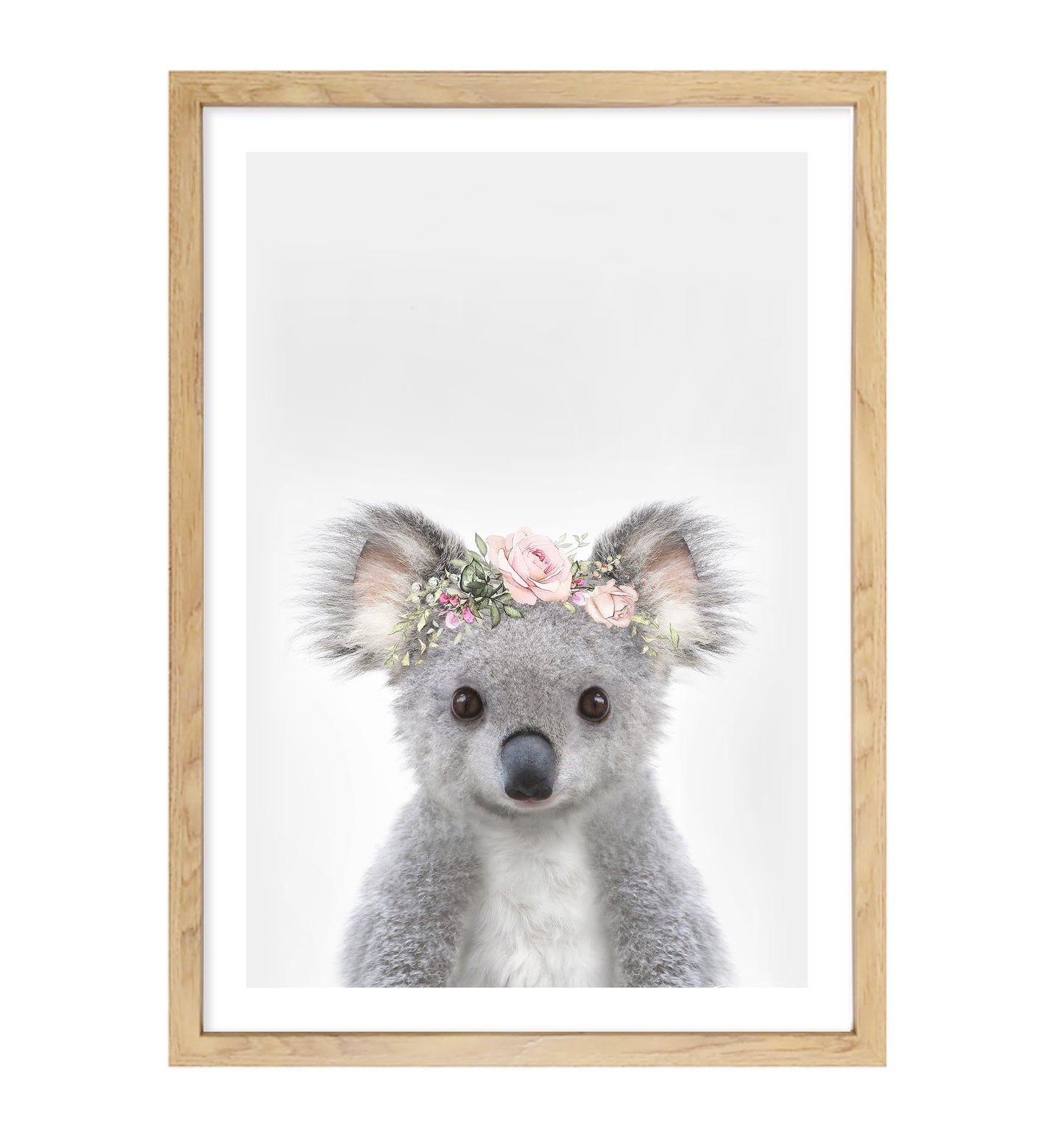 Baby Koala Rose Crown Art Print